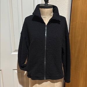 Lululemon Athletica Black Bomber Jacket Plush Texture